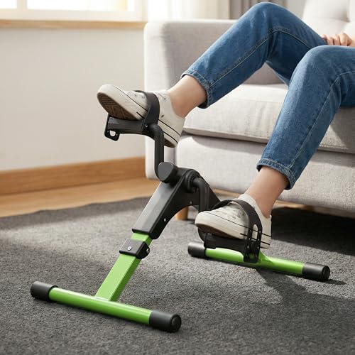 Pedal Exerciser Desk Exercise Bike Leg and Arm Bike with LCD Monitor Foldable (black/green)