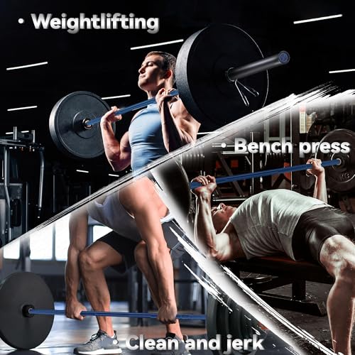 Barbell for Home Gym, 500LB to 1500LB Capacity with Copper Sleeves, for Weightlifting & Powerlifting (Multiple Sizes: 4FT Short b-Ar, 47" EZ Curl b-Ar, 7FT Power b-Ar)