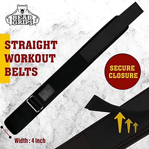 Bear Grips Weight Lifting Belt, Weightlifting Belt for Women, Weight Belt For Men Gym Belt With Locking Buckle, Nylon Belt, Squat Belt, Deadlift Belt, Workout Belt, Exercise Belt for Back Support - color: Black Solid, size: Medium
