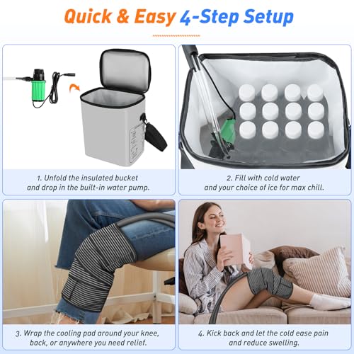 Ice Machine for Knee After Surgery – 19 QT (18L) Cold Therapy System with Timer, 5 Speeds – Circulating Cold Water for Knee, Back, Shoulder Pain Relief & Post-Surgery Recovery (Dad Gifts & Mom Gifts)