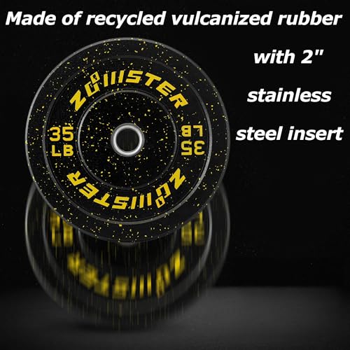 2-inch Bumper Weight Plate Olympic Plate Hi-Temp Bumper Weight Plate with Steel Insert Strength Training Weight Lifting Plate-ODOR-FREE | NOISE-REDUCING | ABSORB IMPACT - size: 35LB X 2