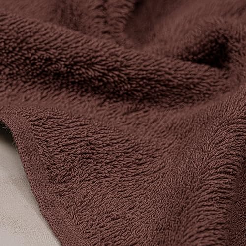 Tens Towels Pack of 6 Hand Towels, 100% Cotton, Lighter Weight, Quick to Dry, 16 x 28 Inches, Super Soft & Absorbent, Perfect for Bathroom & Kitchen (Brown) - color: Brown