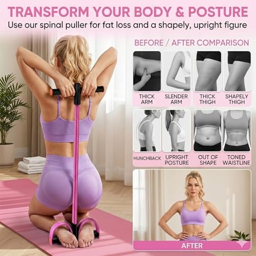 6-Tube Pedal Resistance Band with Handles, Pink | Upgraded 6-Tube, Pedal Puller for Home Workouts, Full-Body, Core Strength, Arm Training and Leg Exercises