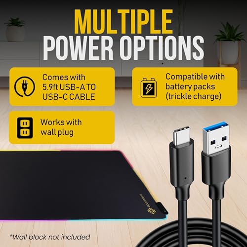 LED Exercise Equipment Mat 24x48in / 30x60in - Stylish Non-Slip Floor Protection for Spin Bikes, Walking Pads, and Ellipticals - Exercise Bike Mat, Peloton Bike Mat, Peloton accessories - size: 30 x 60