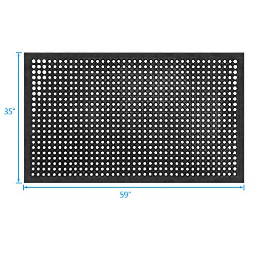 Uniboho Outdoor Rubber Floor Mats Anti Slip Restaurant Commercial Kitchen Rubber Drainage Mat 60 x 35 Heavy Duty Mat for Garage Garden Indoor Outside Industral Pool Entrance Bar Wet Area - size: 60x35 inches