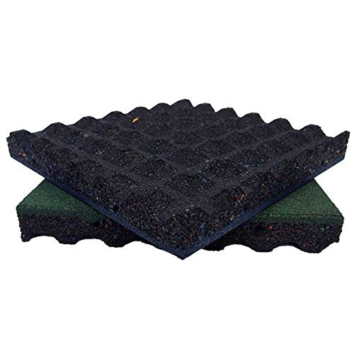 Rubber-Cal "Eco-Safety" Interlocking Playground Tiles - 2.50 x 19.5 x 19.5 inch - 4 Pack - 11 Square Feet Coverage - Black (04-126-CO-4pk)