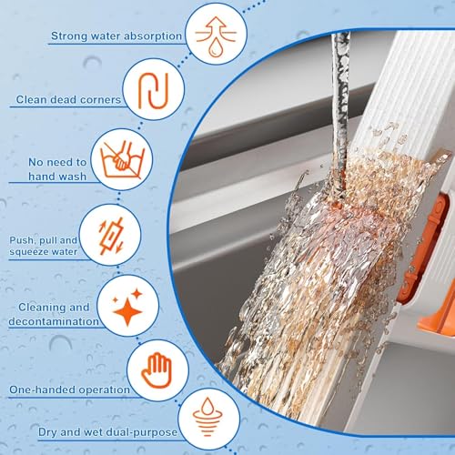 2026 Foldable Water Absorbing Desktop Sponge Mop, Mini Compact Scrubber Pad Cleaner for Bathroom Kitchen Glass Living Room Car, Effortless Multi-Scene Scratch-Free Cleaning