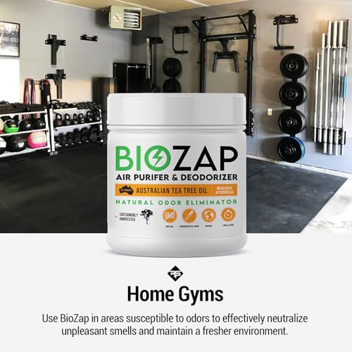 BioZap Air Purifier & Deodorizer (16-oz Jar) - Australian Tea Tree Oil Gel. Naturally Eliminates Odors in Basements, Crawlspaces, Gyms, Cars, Closets and More.