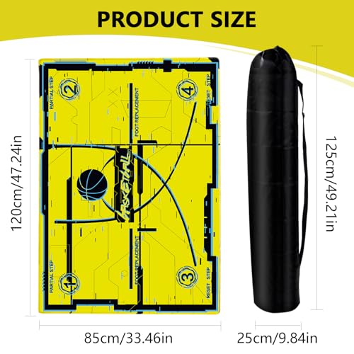 Portable Basketball Footwork Training Mat, Basketball Training Equipment, Agility Footstep Training Mat, Durable Non-Slip Basketball Footwork Training Equipment for All Ages to Improve Speed, Strength and Coordination - color: Yellow