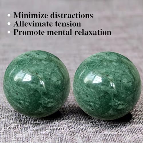 Traditional Chinese Baoding Balls, Marble Health Exercise Stress Relief Balls with an Upgraded Shockproof Imitation Wood Box, Dark Green, 2-Piece Set, Medium-1.57" - color: Dark Green, size: Medium-1.57"