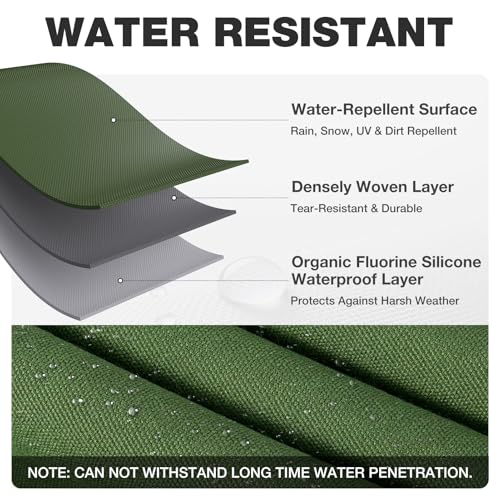 Winpull Heavy Duty Canvas Tarp 6x8 ft, 12oz (350 GSM) Polyester Canvas Water-Resistant Tarp with Rustproof Grommets, Tear-Resistant Outdoor Cover for Wood Piles, Camping, Trailer & Equipment - color: Green, size: 6'x8'