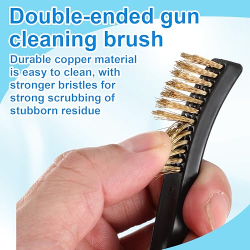 Boao 20 Packs Double-Ended Gun Cleaning Brushes 7 Inch Nylon All Purpose Cleaning Brush with Plastic Handle (Yellow) - color: Yellow