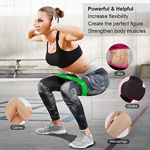 Resistance Bands Set, Himaly Exercise Bands Strength Training Fitness Bands Workout Elastic Bands with Legs Ankle Straps, Door Anchor, Handles & Carry Bag for Home Outdoor Workouts - color: Multicolor (Loop Bands)
