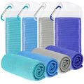 Amgico 4 Pack Cooling Towel for Neck and face(40"x12"), Cooling Neck Wraps, Quick Dry Towels, Ice Towel for Gym, Yoga, Running, Workout - color: Royal Blue/Gray/Light Blue/Lake Blue