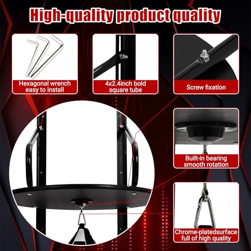 PeakPursuit Heavy-Duty Adjustable Speed Bag Platform, 24-Inch Wall Mount Boxing Kit with 360° Swivel for Professional Home Gym Training