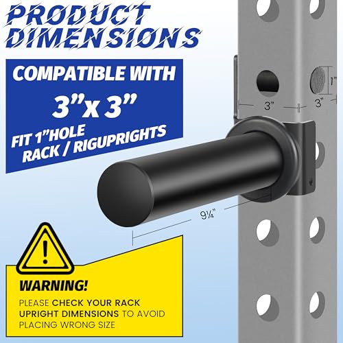 EVERYMATE Power Rack & Squat Rack Attachments Olympic Weight Plate Holder – Fits 2x2,2.3x2.3,3x3 Inch Tubes, 1" or 5/8" Hole – Bumper Plate Storage - color: For 3x3 Rack with 1" Hole (4 Pack)