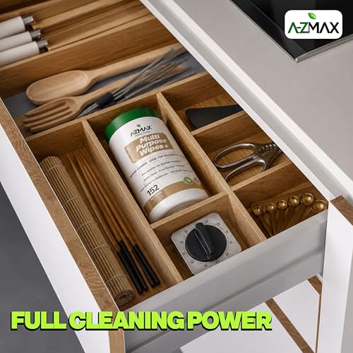 A-Z Max Multi Purpose Cleaning Wipes, Multi Surface Home Cleaner Wipes for Home, 7 x 7 Inch Thick Durable Streak Free Cloths, 152 Count - size: 1 Count (Pack of 152)