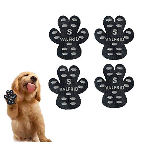 VALFRID Dog Paw Protector Anti-Slip Grips to Keeps Dogs from Slipping On Hardwood Floors,Disposable Self Adhesive Resistant Dog Shoes Booties Socks Replacement S 24 Pieces - size: S (1.65" x1.32 ",4-10 lbs)
