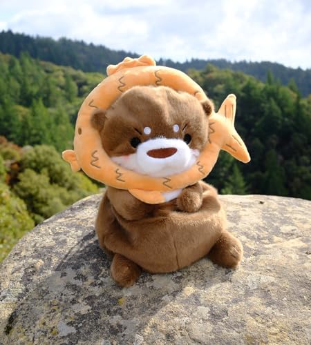 Rock Climbing Chalk Bag – Cute Plush Chalk Bag for Bouldering, Gym, Indoor & Outdoor Climbing – Drawstring Closure, Adjustable Waist Belt – Fun Character Design for Climbers - color: Brown