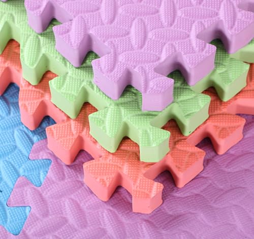 Arrowbash 12x12x1 Inch EVA Thick Interlocking Foam Floor Tiles Puzzle Exercise Mat Foam Mats for Home Gym Pets(Multicolor,12) - color: Multi Color, size: 12
