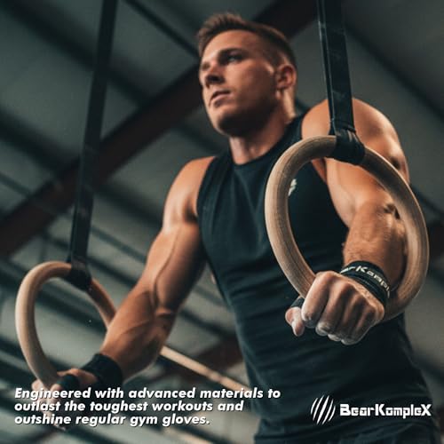 Bear KompleX No Hole Hand Grips - Non-Slip Fingerless Gymnastics Grips for Weight Lifting, Pull-ups & Cross Training | Lightweight, Padded Wrists & Foldable Grip. - size: Small