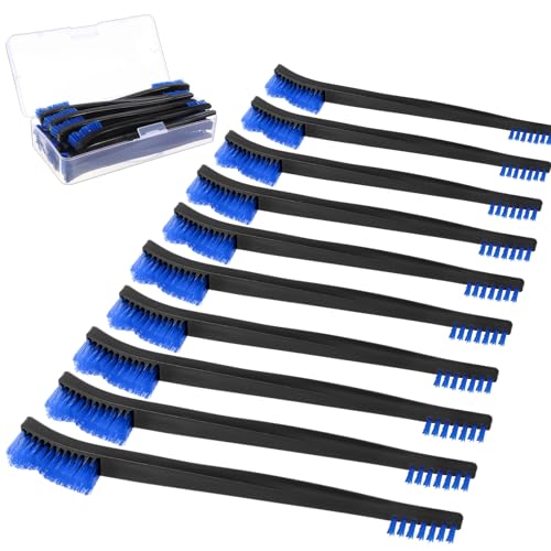 Boao 20 Packs Double-Ended Gun Cleaning Brushes 7 Inch Nylon All Purpose Cleaning Brush with Plastic Handle (Blue) - color: Blue