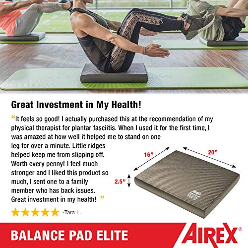 AIREX Balance Pad – Stability Trainer for Balance, Stretching, Physical Therapy, Exercise, Mobility, Rehabilitation and Core Training Non-Slip Closed Cell Foam Premium Balance Pad - color: Lava, size: Elite