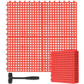Drydiet 8 Pack Drainage Tiles Modular Interlocking Floor Tiles with 1 Pc Plastic Hammer 12" x 12" Cushion Mat Non Slip Rubber Floor mat with Holes for Pool Bathroom Deck Kitchen Patio (Dark Red) - color: Dark Red