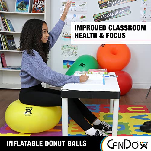 CanDo 30-1954 Donut Swiss Stability Ball for Yoga, Pilates and Balance Training, 30" Diameter, Red - style: 30-inch
