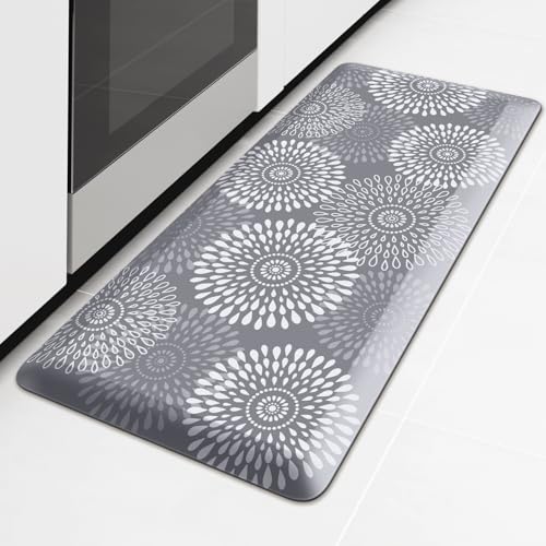 LuxStep Kitchen Mat Waterproof Kitchen Rugs for Floor Cushioned Anti-Fatigue Mat Non-Slip Standing Desk Mat Comfort Floor Mats for House Sink Office 17.3" x 39"-4/5 Inch Grey - color: Grey, size: 39"L x 17.3"W x 0.8"Th