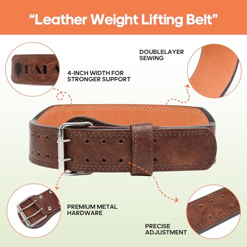 Weight Lifting Belt Gym Fitness, Padded Cowhide Leather Weightlifting Belt, Functional Powerlifting Belt Adjustable Weightlifting Belt - color: Brown, size: X-Large