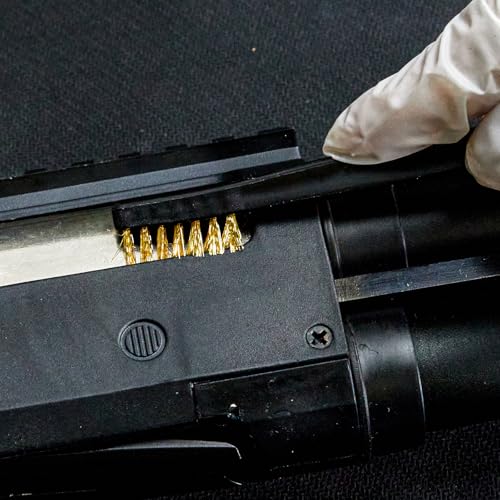 PINGMIC Gun Cleaning Brushes Set - 12 Pack Double-Ended Brass Brushes with Plastic Handles, All-Purpose Gun Cleaning Supplies Kit (Brass) - color: Brass
