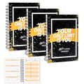 3 PCS Fitness Tracker Journal Portable Workout Notebook 90-Day Exercise Planner for Record Your Daily Progress 5.5 x 3.93 inch