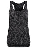 Miusey Womens Sleeveless Round Neck Loose Fit Racerback Yoga Tank Top - color: 1# Black Space Dye, size: Small