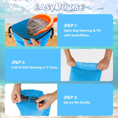 Heavy Duty Pool Ladder Weights 25 lb - 2 Pack Pool Step Sand Bags for Above Ground Pools, Waterproof 500D PVC, Tear-Resistant Pool Stair Stabilizer to Prevent Floating, Sky Blue - color: Sky Blue, size: 30 lb