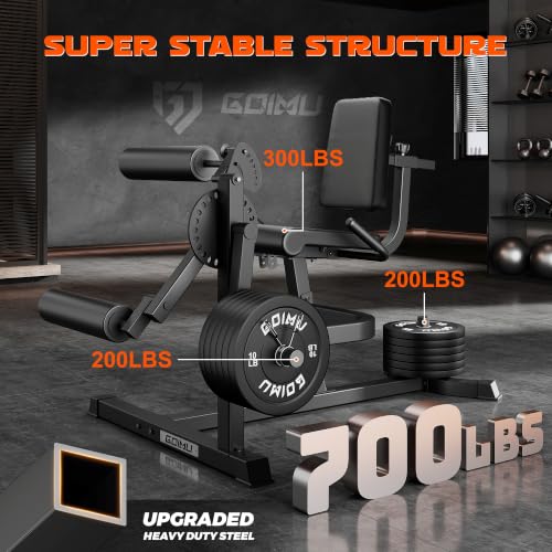 Leg Extension and Curl Machine, 4 in 1 Lower Body Workout Machine, Adjustable Leg Curl Machine with Plate Loaded, Leg Extension Machine with Exercise Bench, Home Gym Weight Machine - style: Black with 190lbs Weight Plates