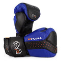 RIVAL Boxing RB10 Intelli-Shock Bag Gloves, Hook and Loop Closure - Ergonomic Fit, 1.25” of Closed Cell Foam for Intense Bag Use - color: Black/Blue, size: Medium