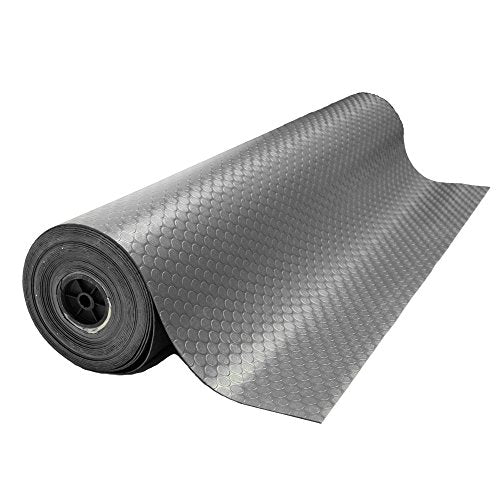 Rubber-Cal Coin-Grip Flooring and Rolling Mat - color: Dark Grey, size: 2mm x 4 x 4-Feet