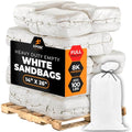 Xpose Safety Heavy Duty Sand Bags with Tie Strings – Empty Woven Polypropylene Sandbags for Hurricane Flood Protection, 100 lb Capacity, 14" x 26", White, Bulk Full Pallet Pack of 8000 - color: White, size: 8000 Sandbags (Full Pallet)