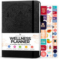 Legend Wellness Planner & Food Journal – Daily Diet & Health Journal with Weight Loss, Measurement & Exercise Trackers – Lifestyle & Nutrition Diary – Lasts 6 Months, A5 size – Black - color: Black Debossed, size: A5 (5.8” x 8.3”)