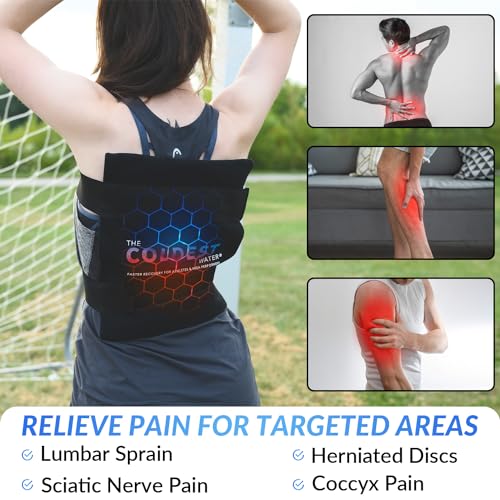 Coldest Ice Pack for Back Pain Relief - All Body Multipurpose Ice Pack for Lower Back Pain, Swelling, Bruises, Surgery, Cramps - Hot & Cold Therapy - Reusable & Adjustable Gel (Large) - color: Back (14" X 11" With Wrap)