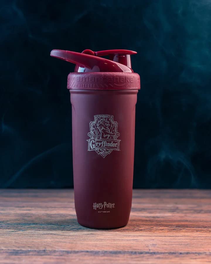 Smart Shake Reforce Stainless Steel Harry Potter Gryffindor Shaker Bottle (900 ML /30oz) | Light Weight Resistance Sports Shaker Bottle with a Soft Lid | Leakproof, BPA Free & DEHP Free - color: Gryffindor
