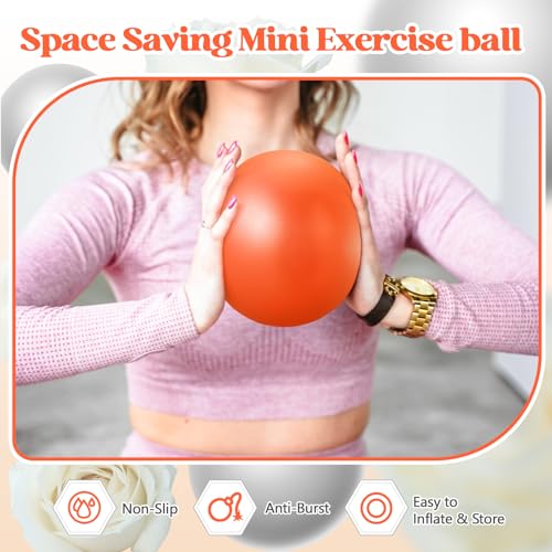 Sotiff 20 Pcs 9 Inch Pilates Ball Bulk Exercise Pilates Ball Mini Yoga Balls Therapy Core for Stability Barre Training Stretching Physical Posture Training Gym Workout with Inflation Tube - color: Orange