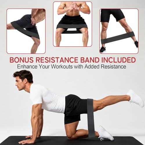 Pelvic Floor Exercise Devices 77 lb Adjustable Kegel Inner Thigh Exerciser and Hip Trainer Workout Equipment for Home Postpartum Recovery Women Men, with Band - color: Black