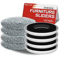 New Upgrade Furniture Movers Sliders: Multi-Surface Furniture Sliders | Round 4PCS 4.3" Moving Pads and 4 Hardwood Socks - with Anti-Slip Groove - Protect Floor and Easily Move Bed Couch Table - size: 4.3in Round 4+4Pack