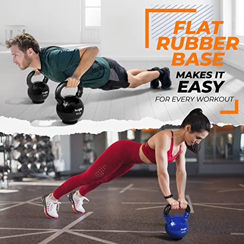 Yes4All Kettlebells Rubber Base, Kettlebell Set for Women, Strength Training Kettlebells Weights (10-65 lbs) - color: E. 20LB - Orange