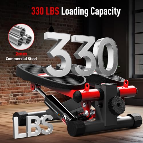 HARISON Mini Stepper with LCD Monitor, 330 LB Capacity for Home Cardio | Compact Stair Training Machine With Quiet Hydraulic Resistance, Portable Design For Under Desk Workouts & Small Spaces - color: Black