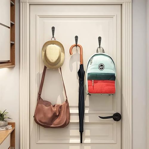 4 Pcs Wall Mounted Hooks for Bedroom,Bathroom,Kitchen,and Cabinet Hangers (with 8 Screws)-Gold - color: Gold