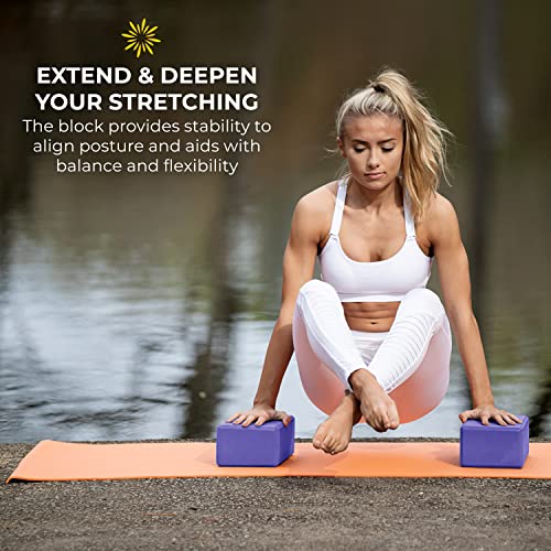 Bulk 4 in Foam Yoga Blocks, 10 Pack - color: Purple