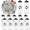 Soccer Party Favors, 12 Pack Water Bottles, 300 Stickers | 12 Soccer-Pattern Bottles, 300 Themed Stickers, BPA-Free 20 oz Design, Leak-Proof Lids, Ideal for Teams and Parties - style: 3# 12 Pack-Soccer